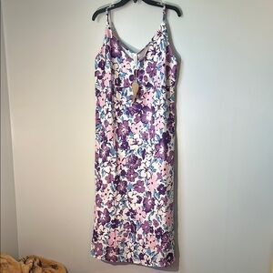 NWT Floral‎ Midi Dress - Purple and Pink